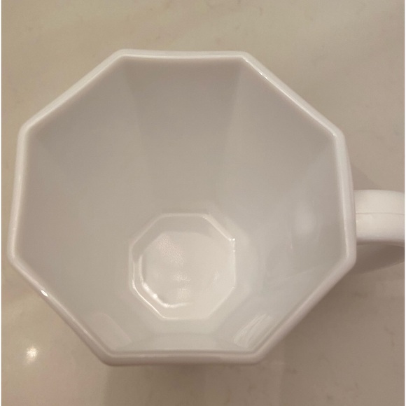 EUC VTG ARCOPAL NOVOCTIME OCTAGONAL PLAIN WHITE GLASS MUG - Picture 2 of 8